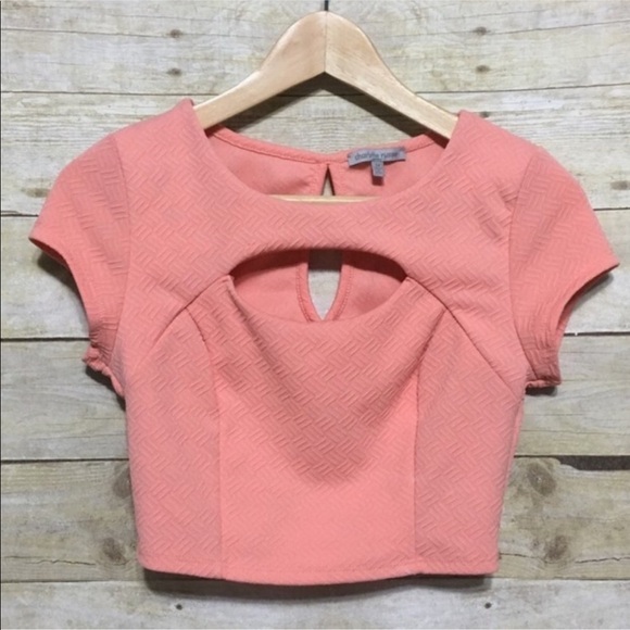 Charlotte Russe Textured Cut Out Crop Top Jr Size medium - Picture 2 of 5